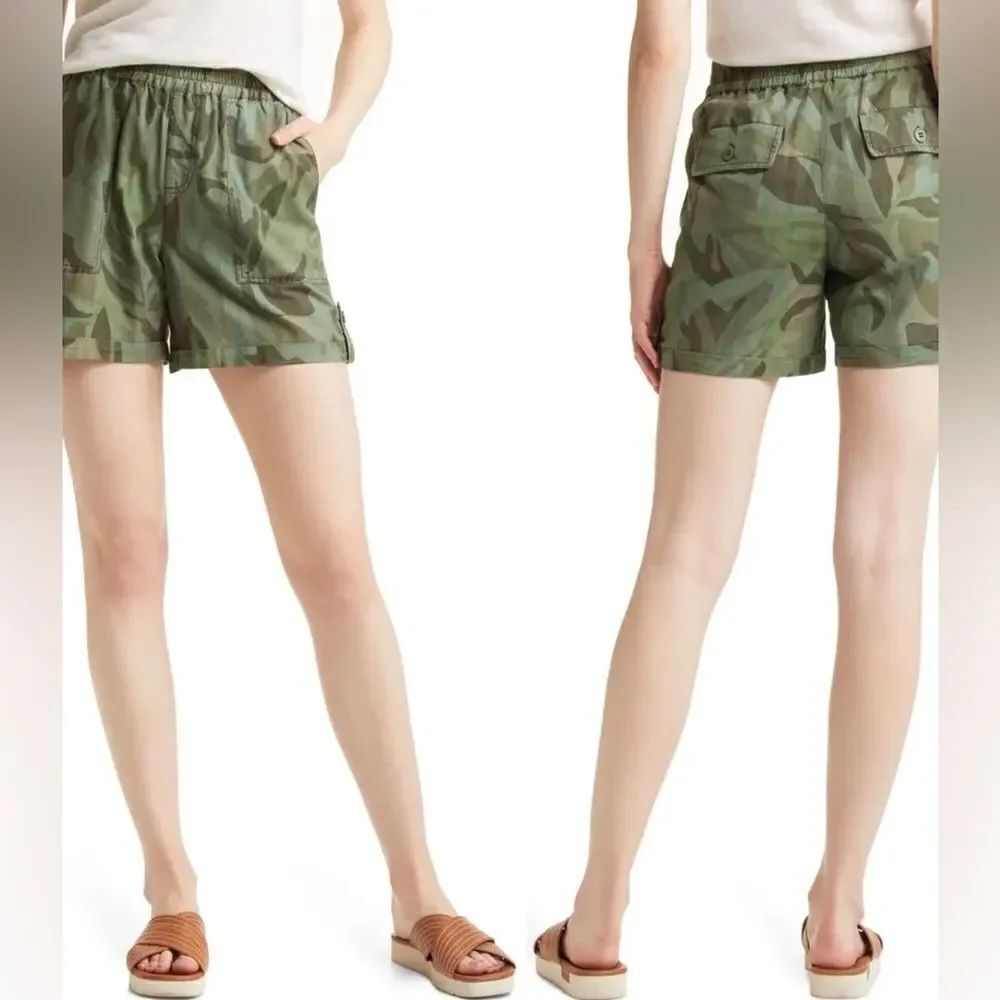 Sanctuary Trailblazer Women’s Palm Camo Cargo Pull On Cotton Shorts Size 29